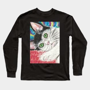 Cute kitten cat art Long Sleeve T-Shirt